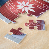 Gezellige Chocolade Labrador Retriever Hond Kerstm Legpuzzel (Zijkant)