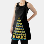Gezellige Chrismukkah Kerstboom Van Draaiende Jood Schort (Insitu)