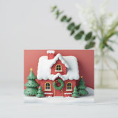 Gezellige Christmas Cottage Kaart (Staand voorkant)