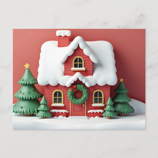 Gezellige Christmas Cottage Kaart (Voorkant)