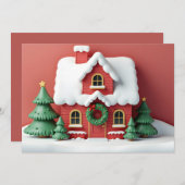 Gezellige Christmas Cottage Kaart (Voorkant / Achterkant)