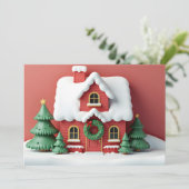 Gezellige Christmas Cottage Kaart (Staand voorkant)