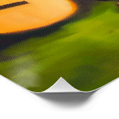 Gezellige Christmas Gnome Camper Gitarist Perfect Poster (Hoek)