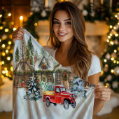 Gezellige Christmas Village Bomen Truck Deken