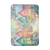 Gezellige Christmas Village illustratie | feesteli Badmat (Voorkant Verticaal)