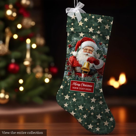 Gezellige Classic Santa Claus Stocking met Jouw na Grote Kerstsok