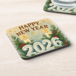 gezellige coasterset voor gelukkig nieuwjaar 2026 bier onderzetter