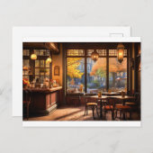 Gezellige coffeeshop briefkaart (Voorkant / Achterkant)