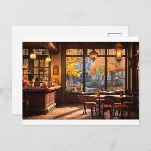 Gezellige coffeeshop briefkaart (Voorkant / Achterkant)