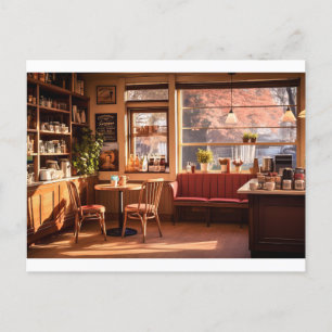 Gezellige coffeeshop briefkaart