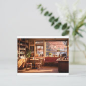 Gezellige coffeeshop briefkaart (Staand voorkant)