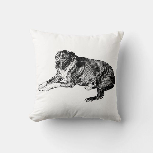 Gezellige Comic Charm - Halftone Hond Kussen (Voorkant)