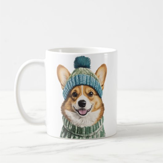Gezellige Corgi in Winter Gear Koffiemok (Links)