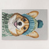Gezellige Corgi in Winter Gear Legpuzzel (Horizontaal)