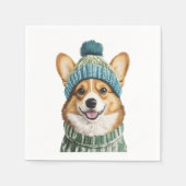 Gezellige Corgi in Winter Gear Servet (Voorkant)