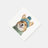 Gezellige Corgi in Winter Gear Servet (Hoek)