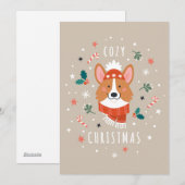 Gezellige Corgi - Kerstwarmte Feestdagenkaart (Voorkant / Achterkant)