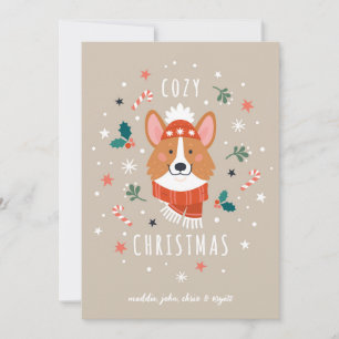 Gezellige Corgi - Kerstwarmte Feestdagenkaart