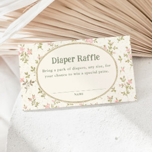 Gezellige Cottage Bloemachtige Baby Shower Luier R Informatiekaartje