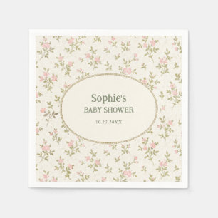 Gezellige Cottage Groen Lint Frame Baby Shower Wel Servet