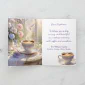 Gezellige Cottage Koffie & Wildflowers Verjaardag Kaart (Binnen)