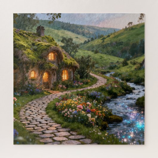 Gezellige Cottage Tuin Legpuzzel (Verticaal)