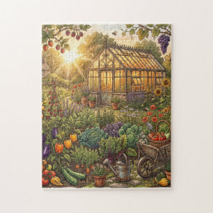 Gezellige Cottagecore Botanische Gemeenschap Tuin Legpuzzel