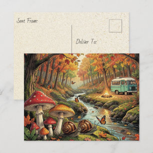 Gezellige Cottagecore Camping Oude Nostalgie Sfeer Briefkaart