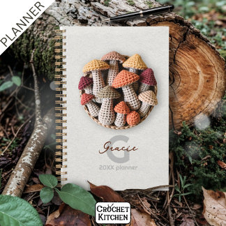 Gezellige CottageCore gehaakte paddenstoelenmand p Planner