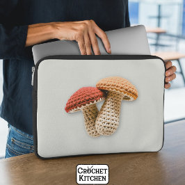 Gezellige Cottagecore Haakpaddenstoel Fairy Garden Laptop Sleeve