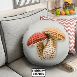 Gezellige Cottagecore Haakpaddenstoel Fairy Garden Rond Kussen