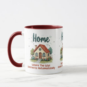 Gezellige Cottagecore Thuis Whimsical Huis Kunst Mok