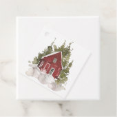 Gezellige Country Home in de Sneeuw Cadeau Labels (In situ)