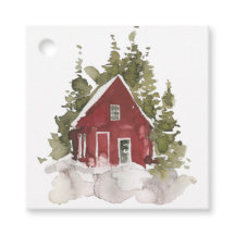 Gezellige Country Home in de Sneeuw Cadeau Labels