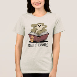 Gezellige Cream Gothic Book Ghost Tri-Blend Shirt