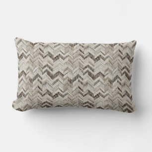 Gezellige crème taupe chevron kussen