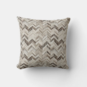 Gezellige crème taupe chevron kussen