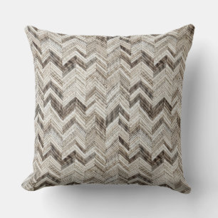 Gezellige crème taupe chevron kussen
