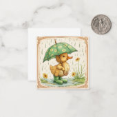 Gezellige Critters & Happy Rain: Schattige eendje Notitiekaartje (Voorkant / Achterkant in situ)
