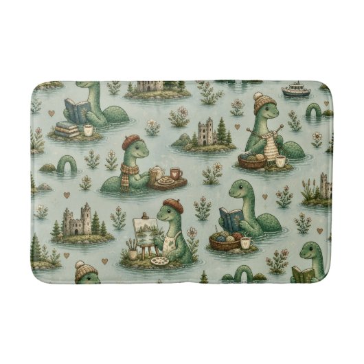 Gezellige Cryptiden Nessie Loch Ness Monster hobby Badmat (Voorkant)