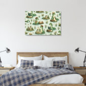 Gezellige Cryptiden Nessie Loch Ness Monster hobby Canvas Afdruk (Insitu (Slaapkamer))