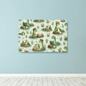 Gezellige Cryptiden Nessie Loch Ness Monster hobby Canvas Afdruk (Insitu (Houten vloer))