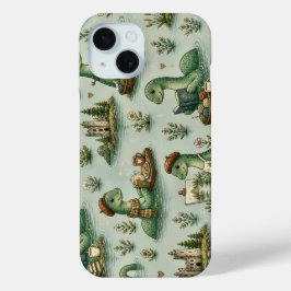 Gezellige Cryptiden Nessie Loch Ness Monster hobby iPhone 15 Case