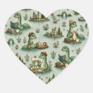 Gezellige Cryptiden Nessie Loch Ness Monster hobby Hart Sticker
