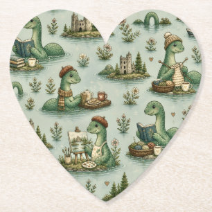 Gezellige Cryptiden Nessie Loch Ness Monster hobby Kartonnen Onderzetters