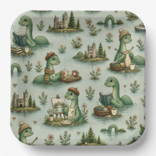 Gezellige Cryptiden Nessie Loch Ness Monster hobby Papieren Bordje