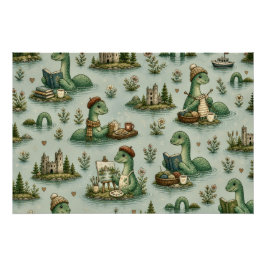 Gezellige Cryptiden Nessie Loch Ness Monster hobby Perfect Poster
