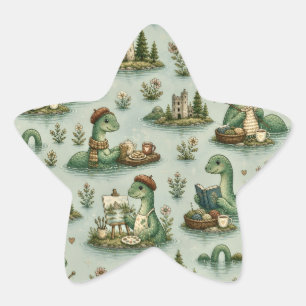Gezellige Cryptiden Nessie Loch Ness Monster hobby Ster Sticker