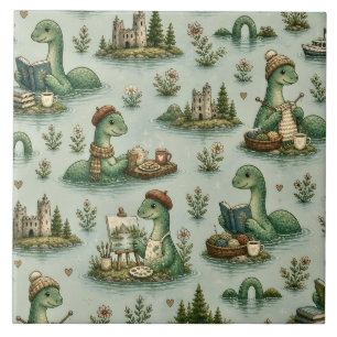 Gezellige Cryptiden Nessie Loch Ness Monster hobby Tegeltje