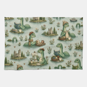 Gezellige Cryptiden Nessie Loch Ness Monster hobby Theedoek